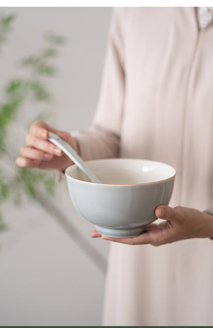 Gohobi Japanese Style Ice Grey and Green Bowl