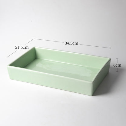 Gohobi Rectangular Ikebana Ceramic Vase – Japanese Style Flower Arrangement Vessel