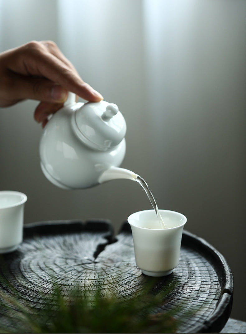 Gohobi Jingdezhen Sweet White Porcelain Teapot Set