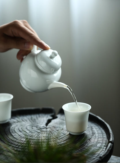 Gohobi Jingdezhen Sweet White Porcelain Teapot Set