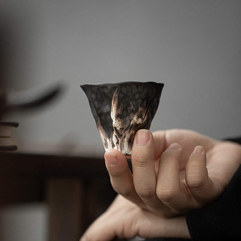 Gohobi Handmade Black Wabi-sabi Tea Cup