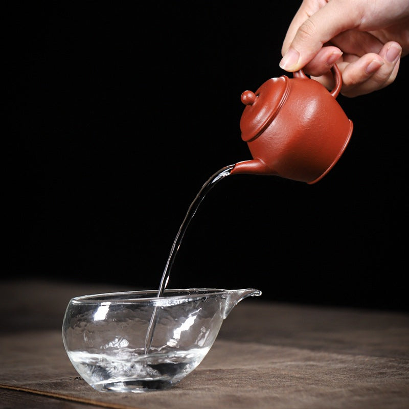 [Chingshui Tang 青水堂] Handemade Yixing Red Zisha Clay Teapot – 100ml Original Ore Zhuni, Traditional Weng-Style, Thin Body, Built-in Filter, Handmade Gongfu Teapot