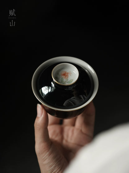 [賦山敘 x Gohobi] “Ink Bamboo & Crane” Kuikou Master Cup – Hand-Painted Jingdezhen Ceramic Tasting Cup