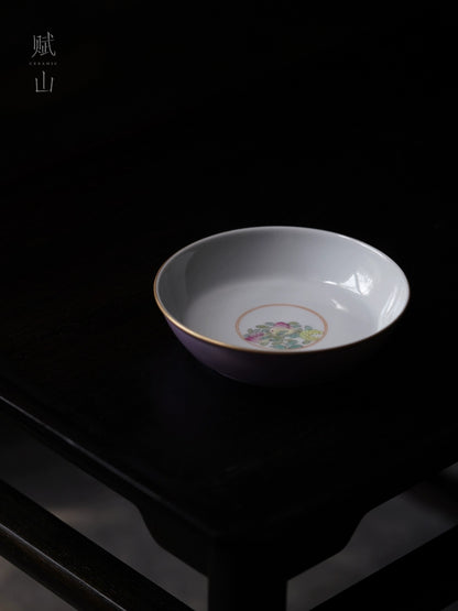 [賦山敘 x Gohobi] "Dai Zi Sanduo" Hand-Painted Pastel Tea Tray – Dry Brewing Tray / Teapot Base / Fruit Plate