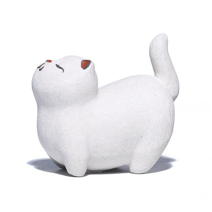 Gohobi Handmade Ceramic YiXing Clay Cat Ornament Tea pet