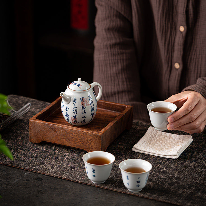 Gohobi Square Walnut Wooden Serving Tray Teapot Tray