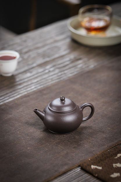 [Chingshui Tang 青水堂] Handmade Yixing Celadon Zisha Clay Shui Ping Teapot 100ml – Original Ore Tianqing Clay Thin-Walled Gongfu Tea Teapot with Built-In Filter
