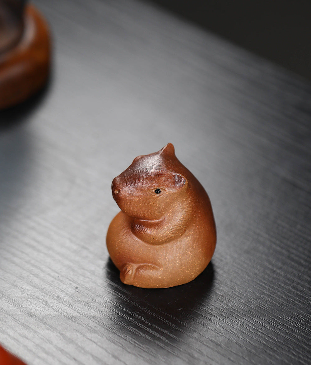 Gohobi Handmade Ceramic YiXing Clay Capybara Ornament Tea pet