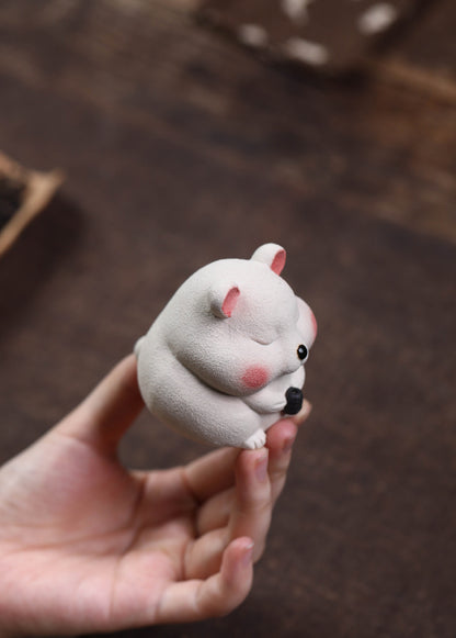 Gohobi Yixing Purple Clay Mouse Tea Pet – Handmade Lucky Ornament