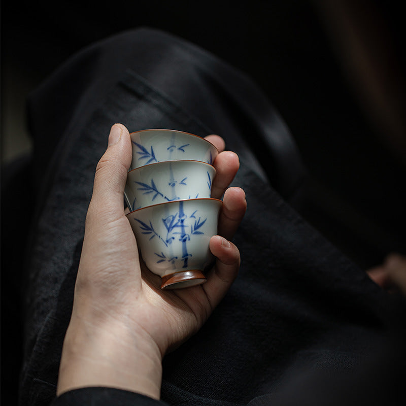 Gohobi Hand-Painted Bamboo Vintage-Style Tea cup