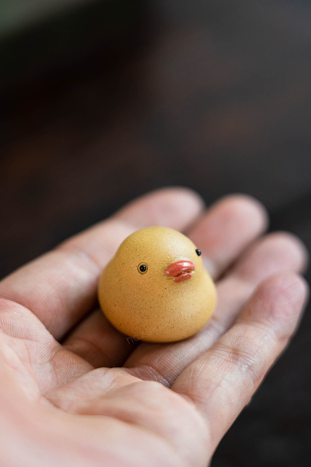 Gohobi Handmade Ceramic YiXing Clay Yellow Duck Ornament Tea pet