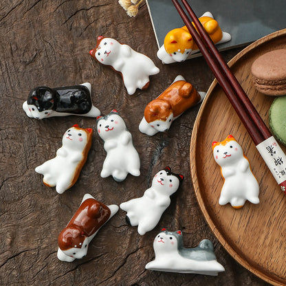 Gohobi Ceramic Lying Dog Chopstick Rest