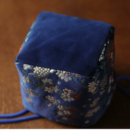 Gohobi Colourful Brocade Teaware Storage Travel Bag