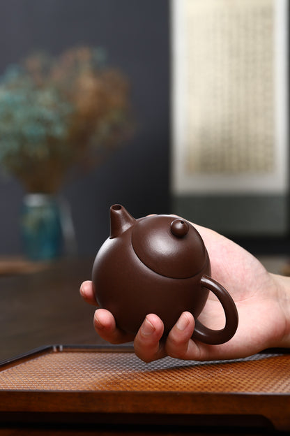 Gohobi Yixing Brown Clay Dragon Egg Teapot