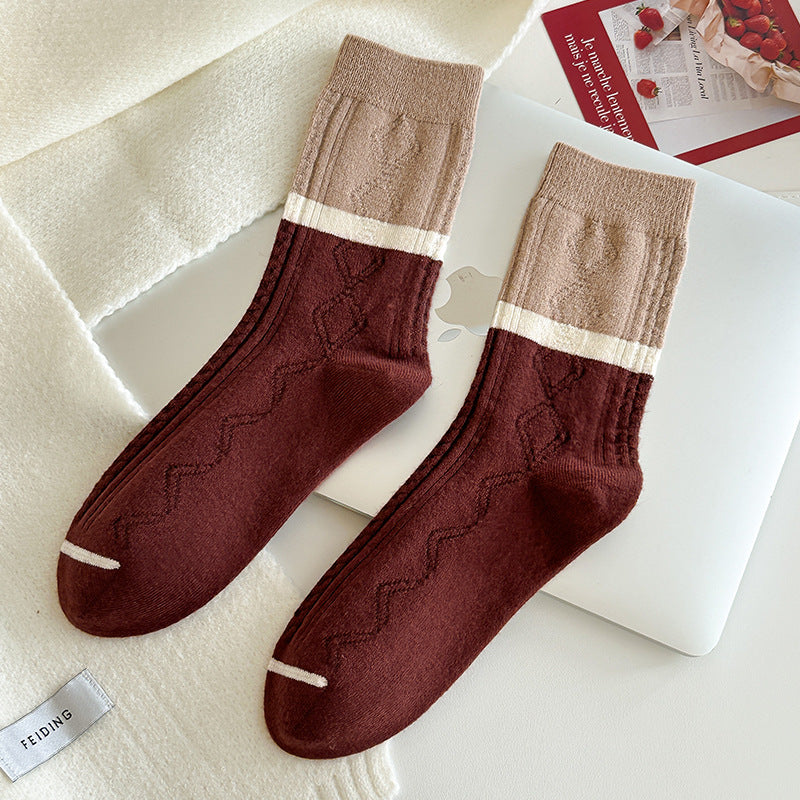 Gohobi Japanese Striped Medium Tube Socks