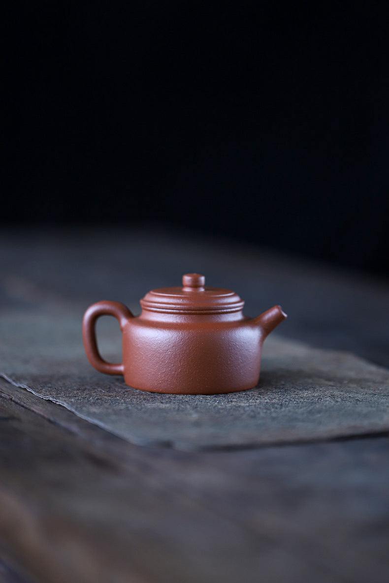 [Chingshui Tang 青水堂] Handmade Yixing Original Ore Sandy Purple Clay "Dezhong" Teapot – 150ml Zen-Inspired Home Brewing Teapot with Built-in Filter