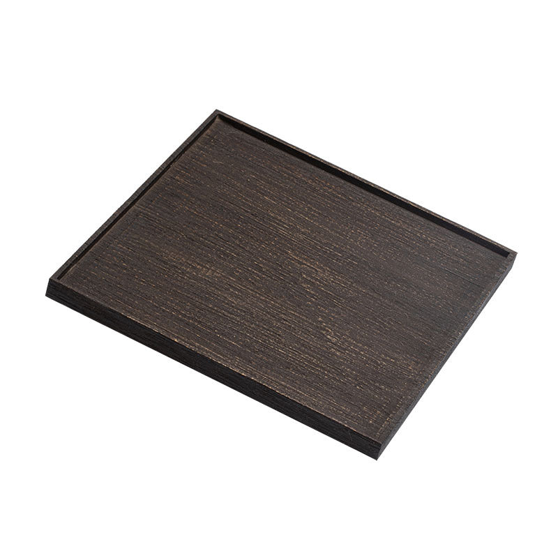 Gohobi Japanese-style Wabi-Sabi Teak Black Brown Square Tray 009