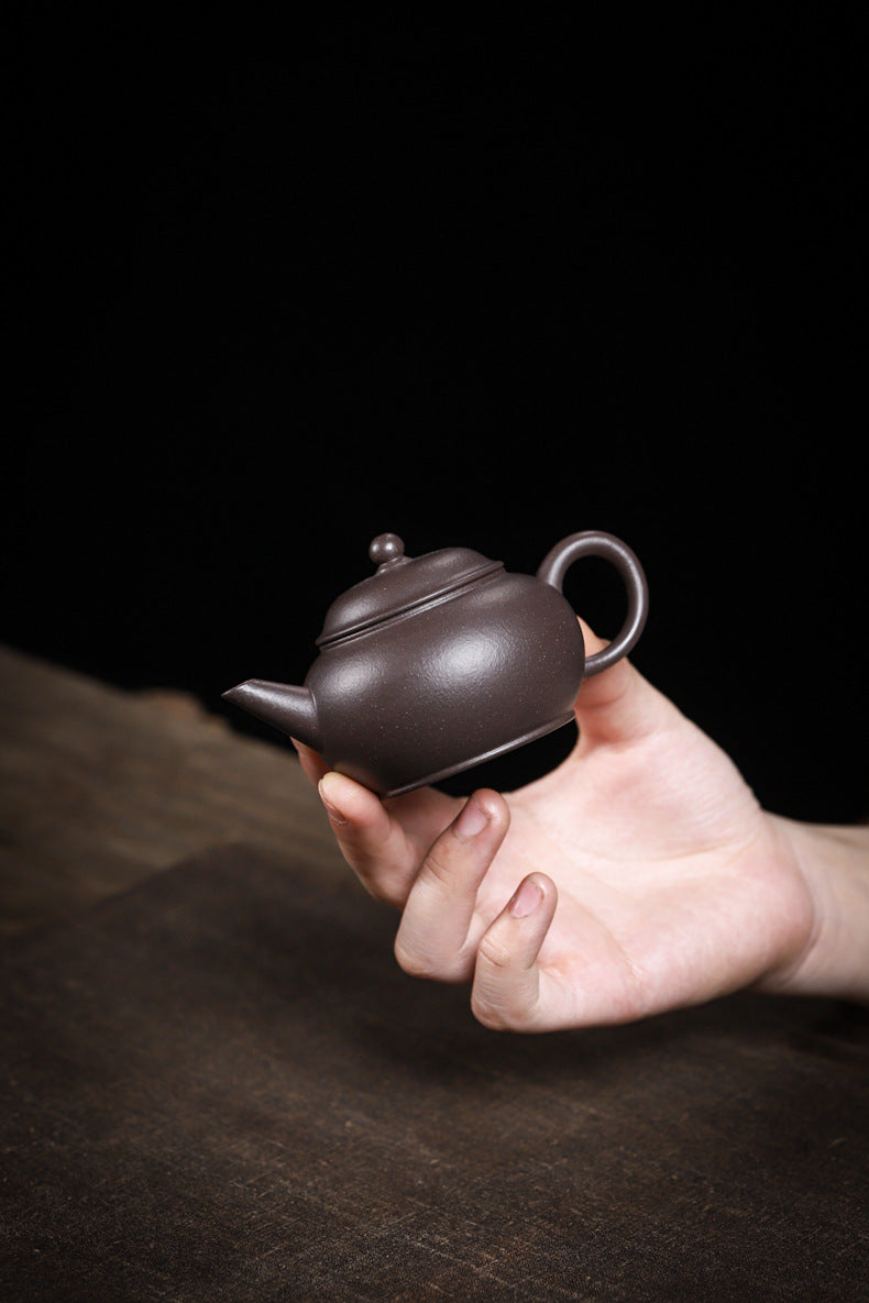 [Chingshui Tang 青水堂] Handmade Yixing Celadon Zisha Clay Shui Ping Teapot 100ml – Original Ore Tianqing Clay Thin-Walled Gongfu Tea Teapot with Built-In Filter