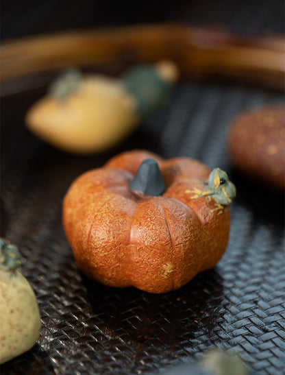 Yixing Purple Sand Spray Pastèque Thé Pet Fait Main Grenouille, Citrouille, Graines de Lotus, Citron, Fève Service à Thé, Sculpture En Gros