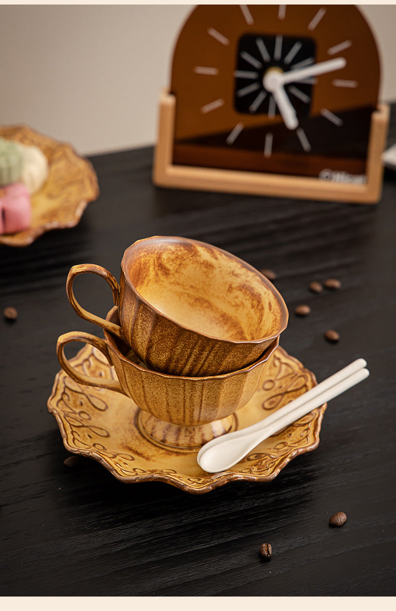 Gohobi Japanese Handmade Coffee Cup with Saucer 009
