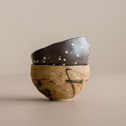 Gohobi Japanese Minoyaki Coarse Pottery Rice Bowl – Wabi Sabi Handmade Soup Bowl | Made in Japan