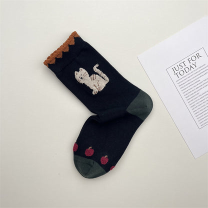 Gohobi Animal Jacquard Mid-Calf Socks