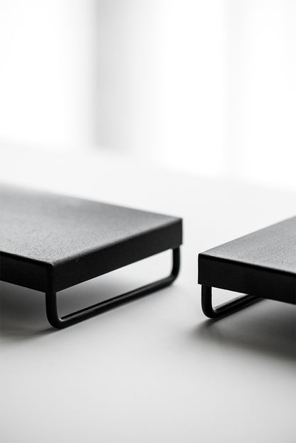 Gohobi Japanese-style Wabi-Sabi Black Square Iron Tray 006