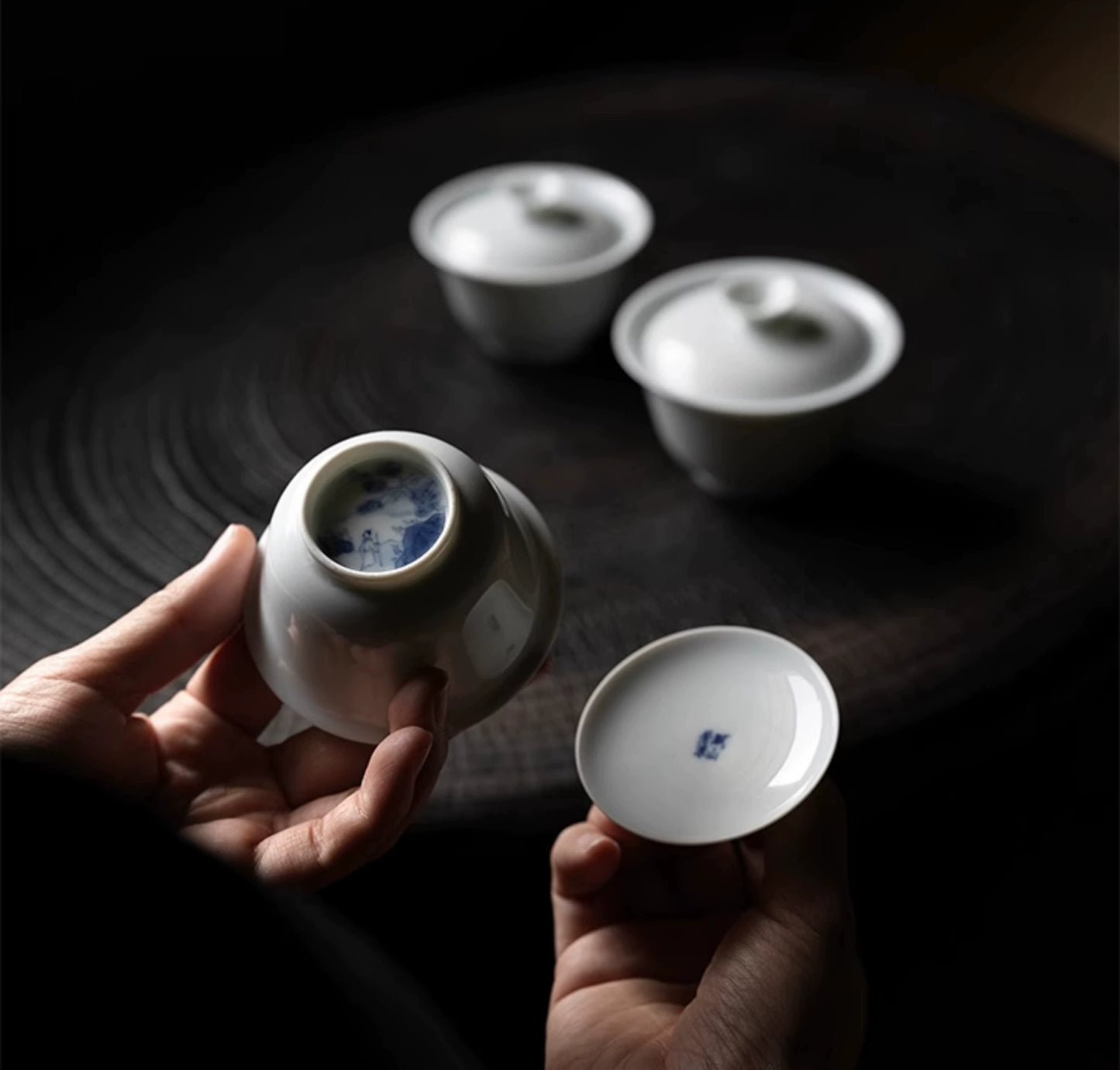 [賦山敘 x Gohobi] Jingdezhen Handmade Tea Testing Jade White Ceramic Gaiwan