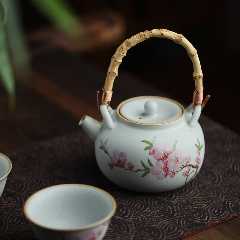 Gohobi Hand-painted Floral Tea Set Teapot Tea cup