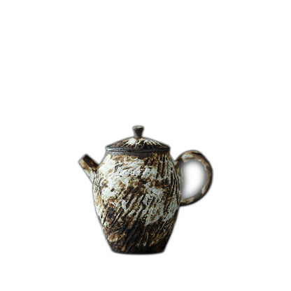 Gohobi Handmade Wooden-fired White Paint Teapot