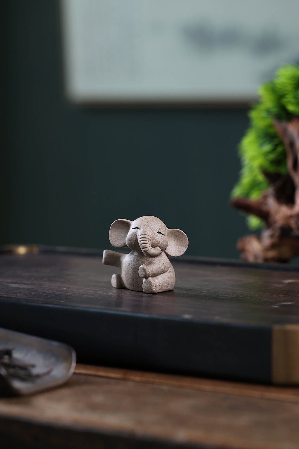 Gohobi Yixing Purple Clay Love Elephant Tea Pet – Handmade Lucky Ornament
