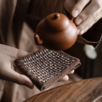 Gohobi Handmade Woven Cotton and Linen Gongfu Tea Towel