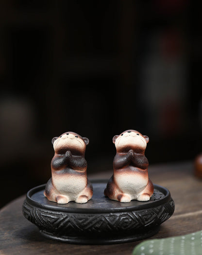 Gohobi Handmade Ceramic YiXing Clay Otter Ornament Tea pet