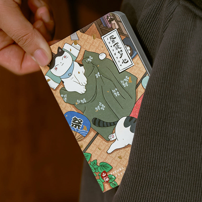 Gohobi Japanese Cat Magnetic Notebook, Monthly Planner, Study Notebook, Pocket Diary