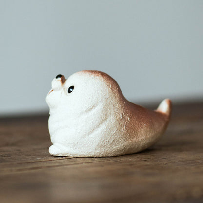Gohobi Yixing Purple Clay Seal Tea Pet – Handmade Marine Animal Zisha Ornament