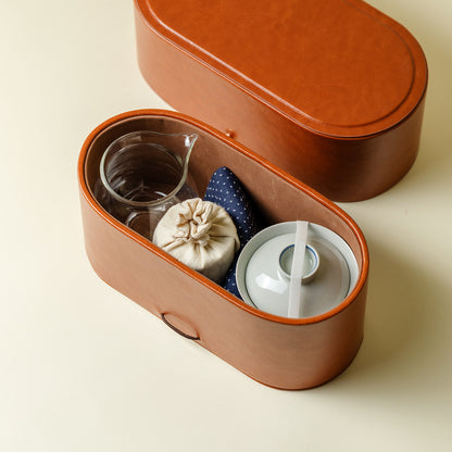 Gohobi Green Double-Line Gaiwan Travel Tea Set