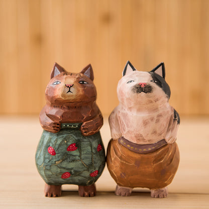 Gohobi Handcrafted Wooden Large Cat Ornament