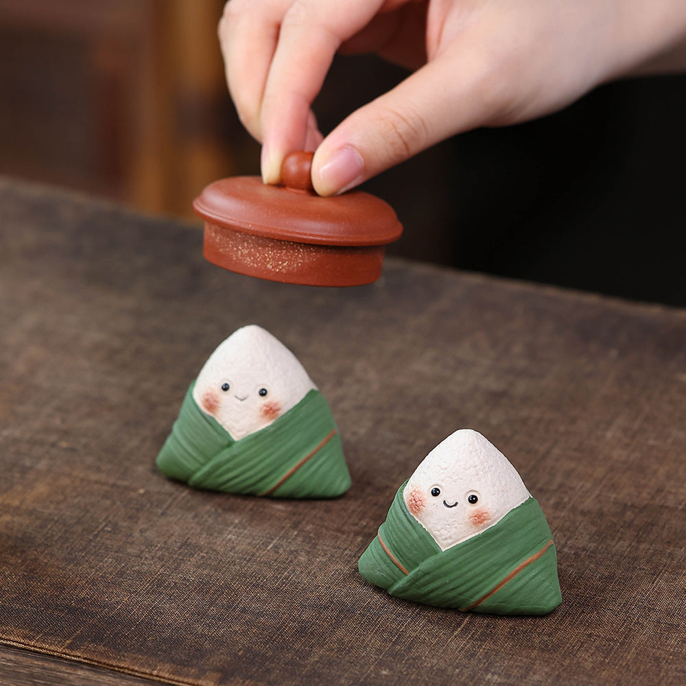 Gohobi Yixing Purple Clay Champion Zongzi Tea Pet – Dragon Boat Festival Ornament