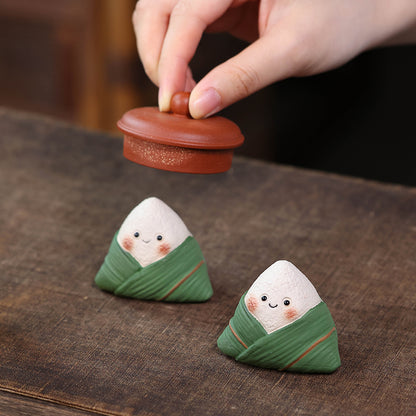 Gohobi Yixing Purple Clay Champion Zongzi Tea Pet – Dragon Boat Festival Ornament