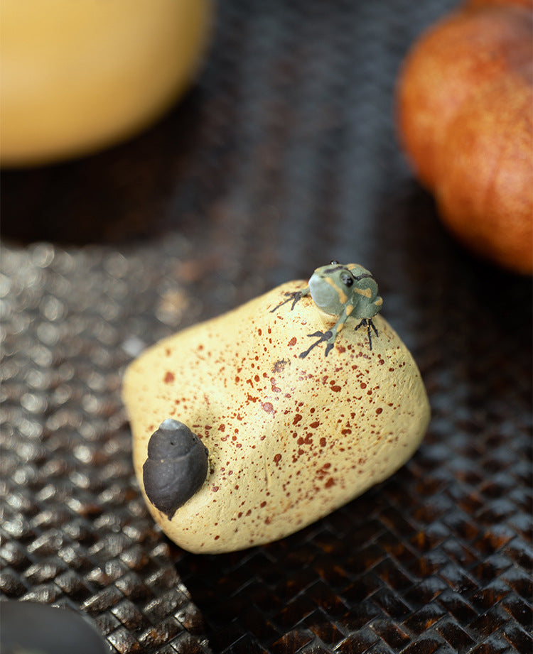 Yixing Purple Sand Spray Pastèque Thé Pet Fait Main Grenouille, Citrouille, Graines de Lotus, Citron, Fève Service à Thé, Sculpture En Gros