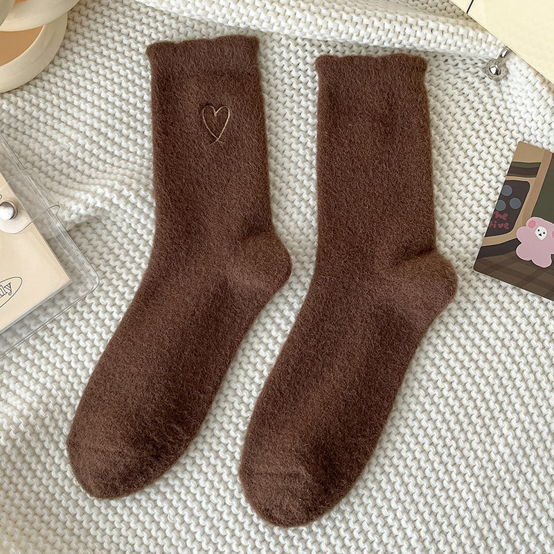 Gohobi Warm Velvet Heart Socks