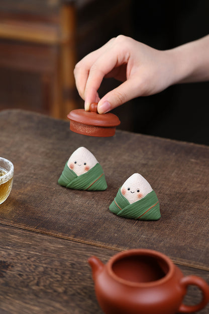 Gohobi Yixing Purple Clay Champion Zongzi Tea Pet – Dragon Boat Festival Ornament