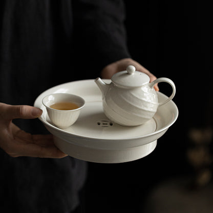 Gohobi Grass Ash Glaze Ceramic Large Tea Tray