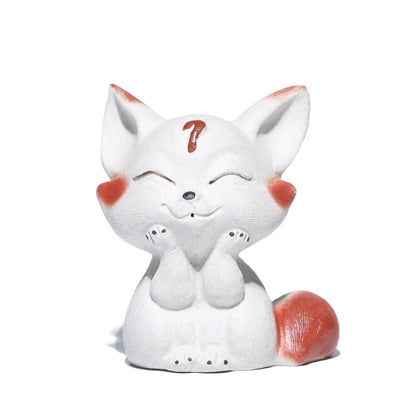 Gohobi Handmade Ceramic YiXing Clay Fox Ornament Tea pet