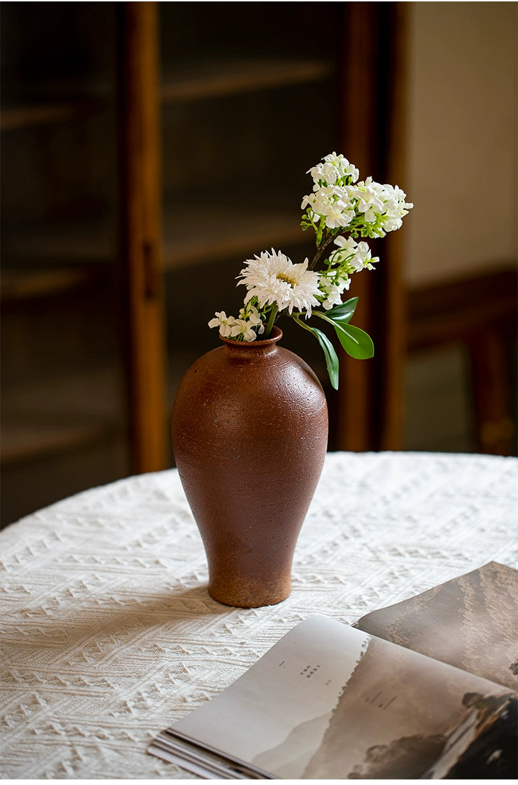 Gohobi Handmade Ceramic Large Brwon Vase