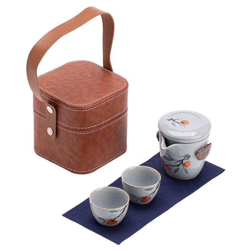 Gohobi Hand-painted Travel Teapot Gaiwan Set