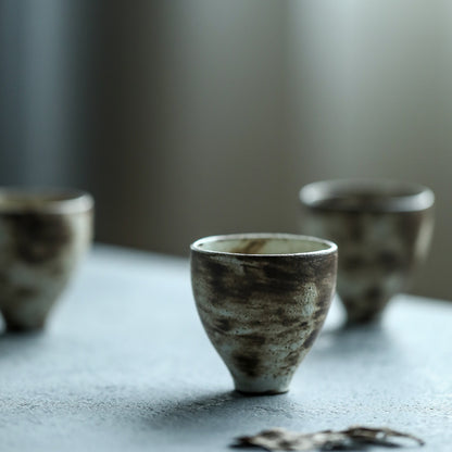 Gohobi Handmade Wood-fired Brown Ceramic Tea Cup (Tall version)