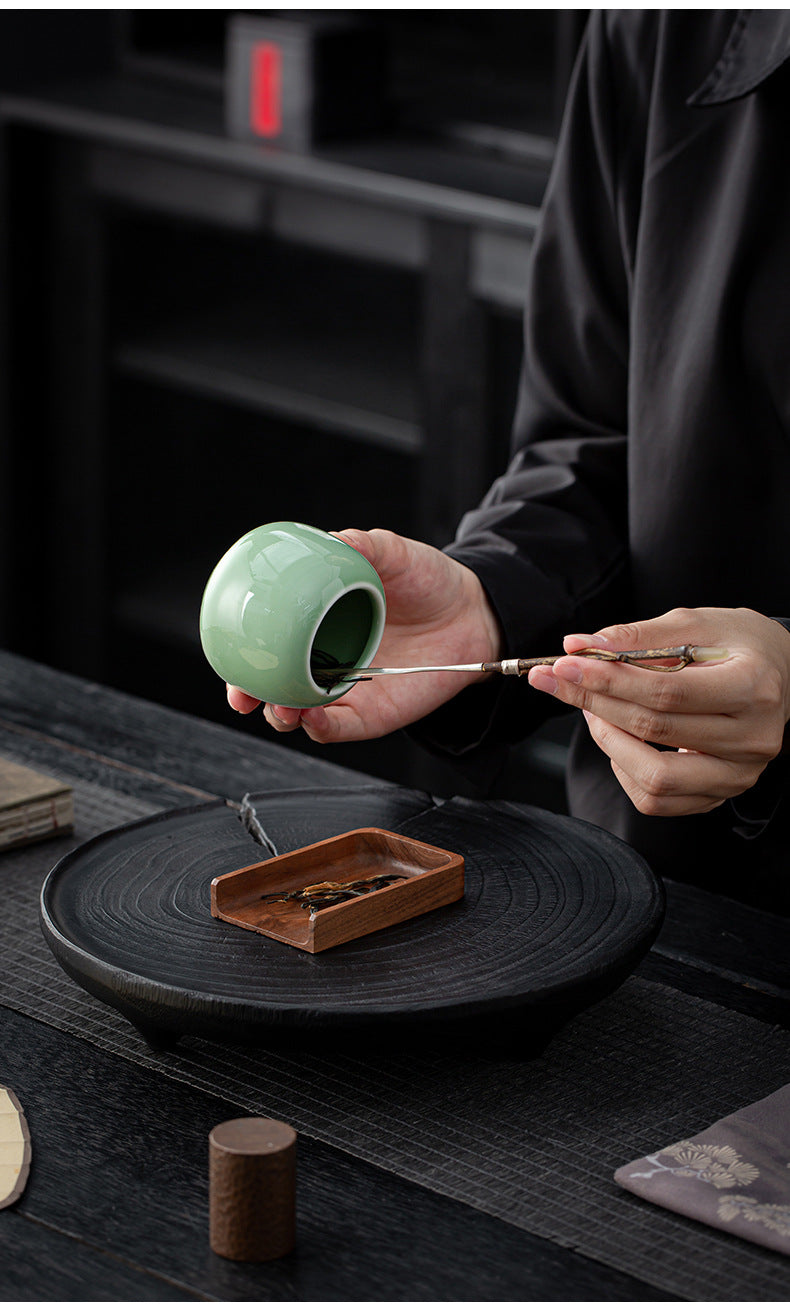 Gohobi Handcrafted Silver Bamboo Tea Scoop