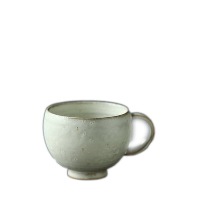 Gohobi Handmade Classic Modern Ceramic Kohiki White Coffee Cup Mug