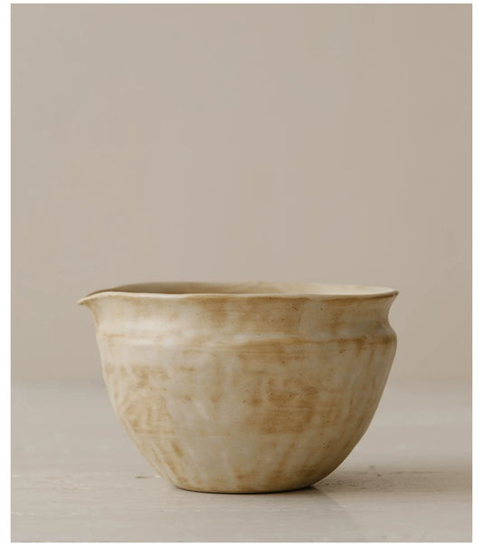 Gohobi Wabi-Sabi Ceramic Matcha Bowl Set with Spout
